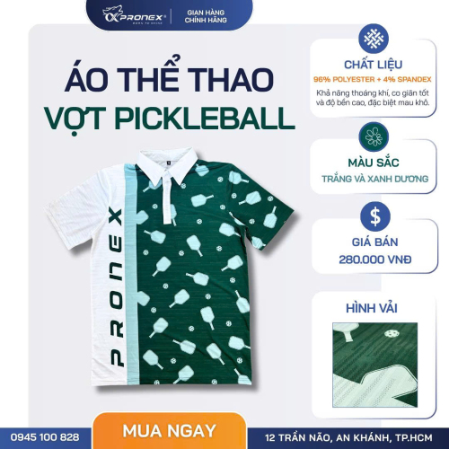 Áo Polo Thể Thao Nam Vợt Pickleball | Chất Liệu Polyester Spandex Thoáng Khí, Mau Khô 2